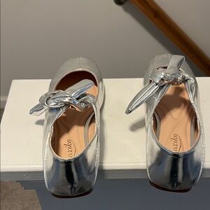 Silver Metallic Ballet Flats